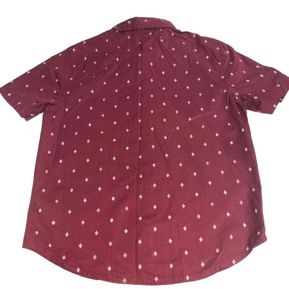 4/$25 Old Navy Flex Burgundy Diamond Button Down - Size S (6-7) - Picture 2 of 5